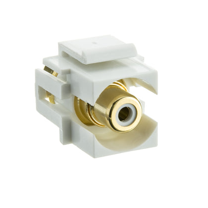 ACCL Keystone Insert (White RCA) Recessed RCA Female Coupler, White