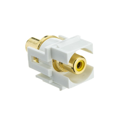 ACCL Keystone Insert (Yellow RCA) Recessed RCA Female Coupler, White