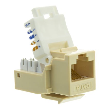 ACCL RJ45 Female Cat6 Keystone Jack Toolless, Beige/Ivory