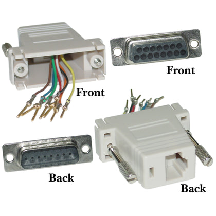 ACCL DB15 Male to RJ45 Female Modular Adapter, Beige