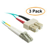 ACCL 6.56ft (2 Meter) LC to SC 10 Gigabit Aqua Fiber Optic Cable, Multimode, Duplex, 50/125