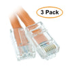 ACCL 1ft Cat6 RJ45 Bootless Ethernet Patch Cable, Orange
