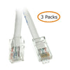 ACCL 10ft Cat5e RJ45 Bootless Ethernet Patch Cable, White
