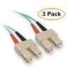 ACCL 32.8ft (10 Meter) SC to SC 10 Gigabit Aqua Fiber Optic Cable, Multimode, Duplex, 50/125