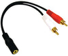 ACCL 30S1-01260 2 x RCA Male, 1 x 3.5mm Stereo Male, Y Cable 6 Inch Gold Plated Connectors