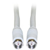 ACCL 25ft F-pin Male to Male RG6 Coaxial Cable, UL Rated, White [For VCR, TV, Cable Box, Satellite Receivers, etc]