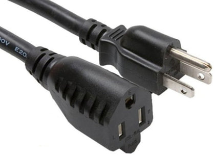 ACCL 1ft NEMA 5-15P to NEMA 5-15R Power Extension Cord, 13 Amp, 16 AWG, 10 Amp, Black