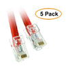 ACCL 5ft Cat6 RJ45 Bootless Ethernet Patch Cable, Red