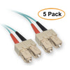 ACCL 9.84ft (3 Meter) SC to SC 10 Gigabit Aqua Fiber Optic Cable, Multimode, Duplex, 50/125