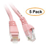 ACCL 10 Feet RJ45 Snagless/Molded Boot Pink Cat5e Ethernet Lan Cable