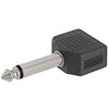 ACCL 6.35mm Mono Plug to 2x3.5mm Stereo Jack Adapter