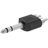 ACCL 6.35mm Stereo Plug to 2xRCA Plug Adapter - Straight