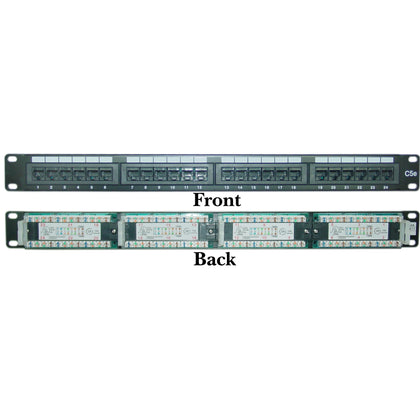 ACCL 1 Unit Rackmount 24 Port Cat5e Patch Panel, Horizontal 110 Type 568A & 568B Compatible