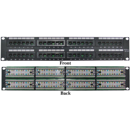 ACCL 2 Unit Rackmount 48 Port Cat5e Patch Panel, Horizontal 110 Type 568A & 568B Compatible