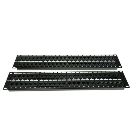 ACCL 4 Unit Rackmount 96 Port Cat5e Patch Panel, Horizontal 110 Type 568A & 568B Compatible