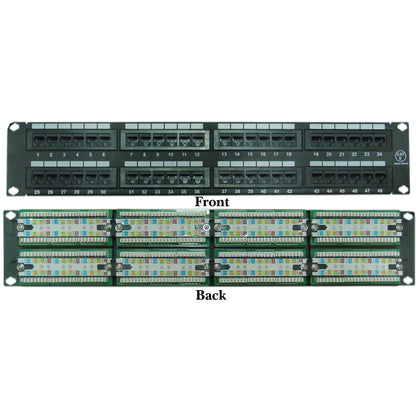 ACCL 2 Unit Rackmount 48 Port Cat6 Patch Panel, Horizontal 110 Type 568A & 568B Compatible