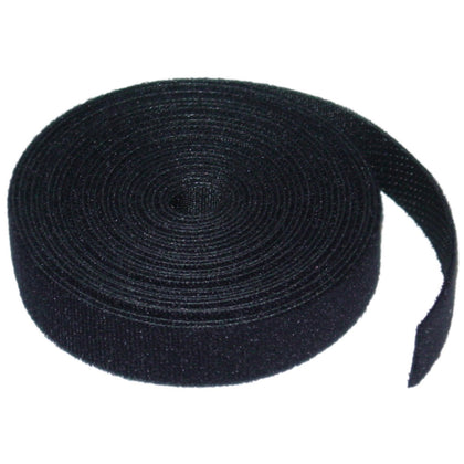 ACCL 3/4 inch x 5 yards Hook and Loop Fastening Tape Tie Roll, Black