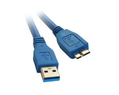 ACCL 1ft USB 3.0 A Male to Micro-B Male Cable, Blue