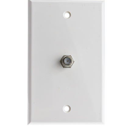 ACCL TV Wall Plate with 1 F-pin Coupler (White)