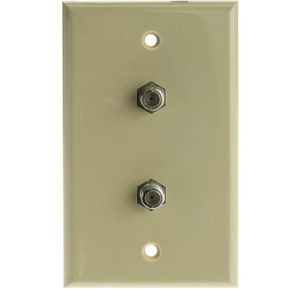 ACCL TV Wall Plate with 2 F-pin Couplers, Ivory