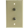 ACCL TV Wall Plate with 2 F-pin Couplers, Ivory