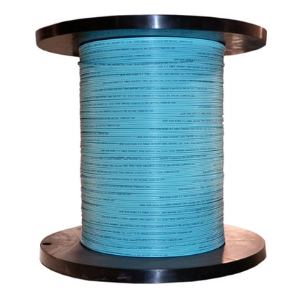 ACCL Zipcord Fiber Optic Cable, Multimode, Duplex, 50/125, OM3, Riser Rated, Spool, Aqua, 1000ft