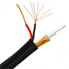 ACCL 18 AWG/2 Conductor Direct Burial/Outdoor RG59 Siamese Coaxial/Power Cable, Solid Copper Coax, Stranded Copper Power, Black, 1000ft Spool