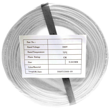 ACCL 500ft Security & Alarm Wire, 22AWG 4 Conductor, Stranded, CMR/Inwall rated, Coilpk, White