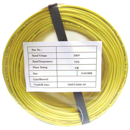 ACCL 500ft Security & Alarm Wire, 22AWG 2 Conductor, Stranded, CMR/Inwall rated, Coilpk, Yellow