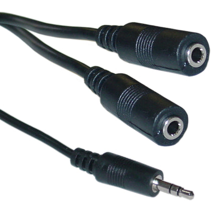 ACCL 6ft 3.5mm Male to 2 x 3.5mm Stereo Female Y Cable Splitter, Black