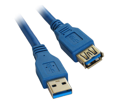 ACCL 6ft USB 3.0 A Male to A Female Extension Cable, Blue